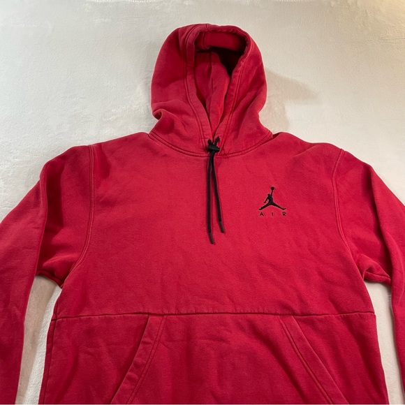 Nike AIR Jordan Red Hoodie Sz M Sweatshirt Jumpman Pullover Hoodie Retro Sporty - Picture 4 of 11